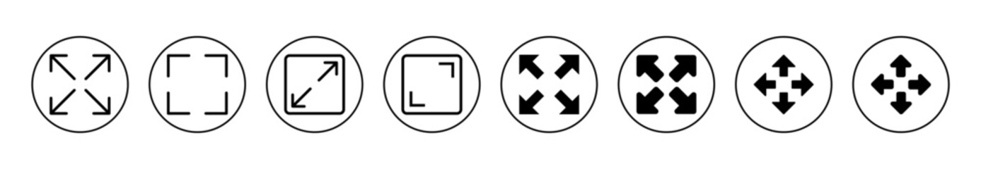 Fullscreen Icon vector. Expand to full screen sign and symbol. Arrows symbol