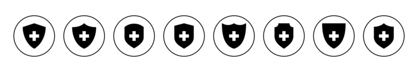 Fototapeta premium Health insurance icon set vector. Insurance document sign and symbol