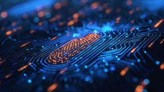 High-resolution digital image illustrating a glowing security padlock symbol on a detailed circuit board.