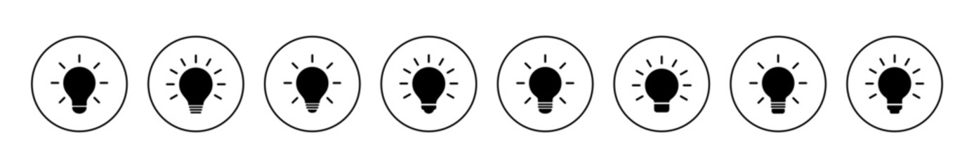 Lamp icon set vector. Light bulb sign and symbol. idea symbol.