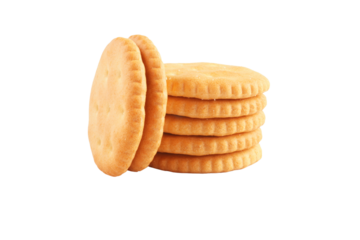 Round crackers isolated transparent