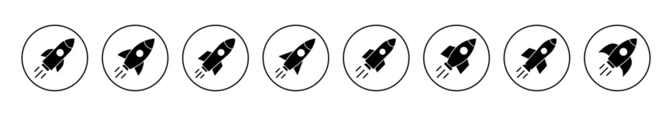 Rocket icon set vector. Startup sign and symbol. rocket launcher icon