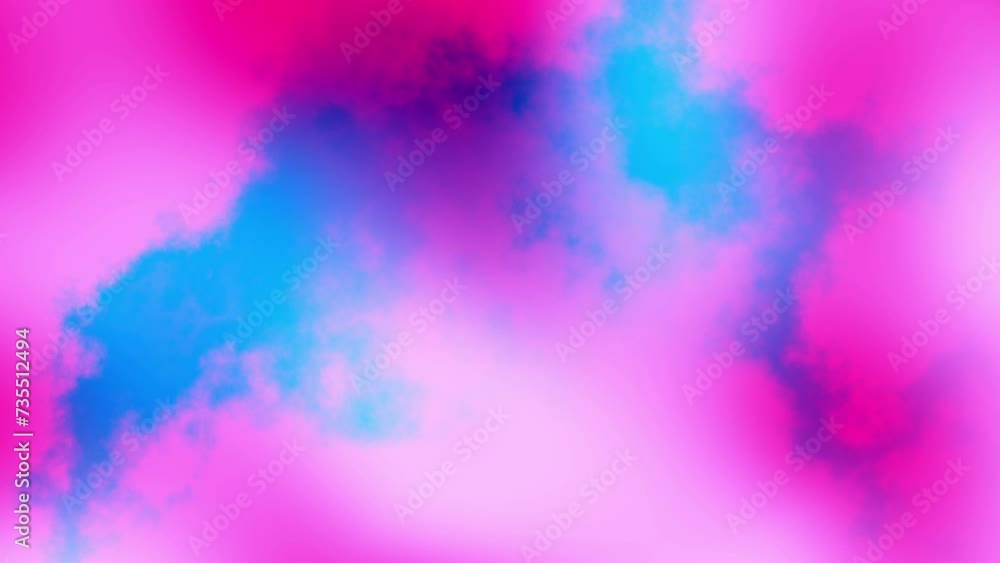 Fototapete Seamless abstract psychedelic wavy background for loop playback. 4k video. Cloudy nebula background. Natural retro colors.