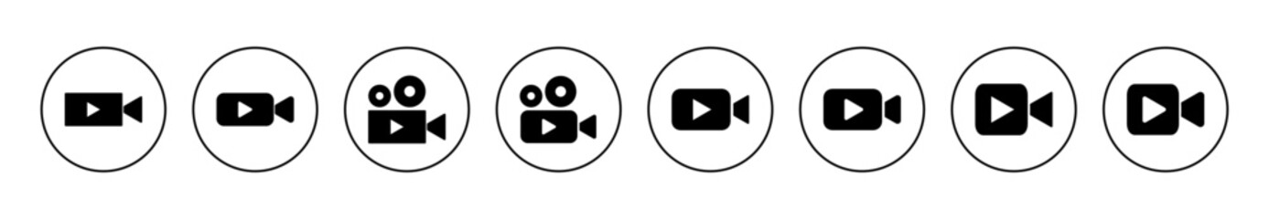 Video icon set vector. video camera sign and symbol. movie sign. cinema