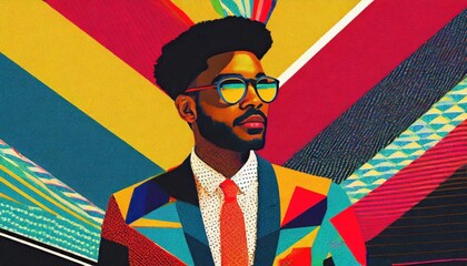 Pop art african male