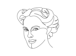 Woman, Girl Face Single Line Drawing Ai, EPS, SVG, PNG, JPG zip file