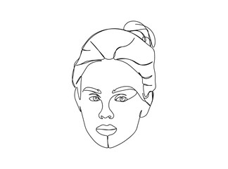 Woman, Girl Face Single Line Drawing Ai, EPS, SVG, PNG, JPG zip file