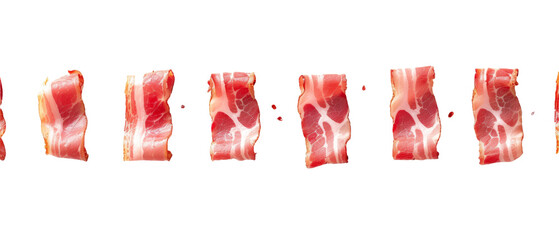 Slices of Bacon Lined up in a Row