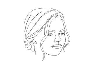 Woman, Girl Face Single Line Drawing Ai, EPS, SVG, PNG, JPG zip file