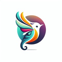 illustration of a bird, Vector illustration bird, luxury logo, art, drawing colorful Vector Design Illustration with gray gradient Background with space for copy created with generative ai