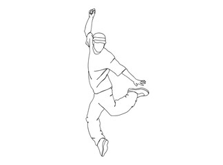 Hip Hop Dancer Single Line Drawing Ai, EPS, SVG, PNG, JPG zip file