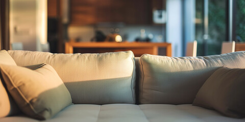 Closeup armchair in empty apartment