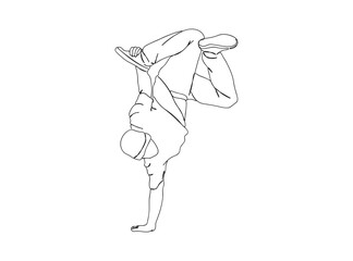 Hip Hop Dancer Single Line Drawing Ai, EPS, SVG, PNG, JPG zip file