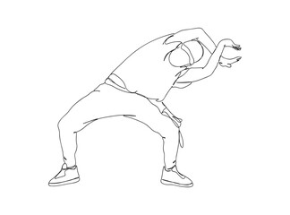 Hip Hop Dancer Single Line Drawing Ai, EPS, SVG, PNG, JPG zip file
