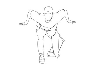 Hip Hop Dancer Single Line Drawing Ai, EPS, SVG, PNG, JPG zip file