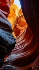 Zelfklevend Fotobehang a narrow slot in the side of a canyon © KWY