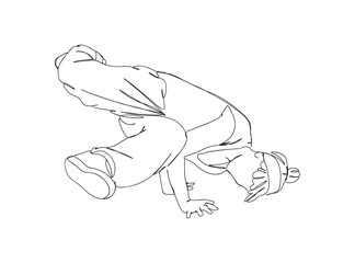 Hip Hop Dancer Single Line Drawing Ai, EPS, SVG, PNG, JPG zip file