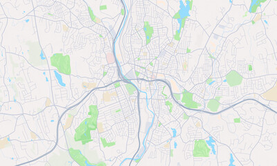 Fototapeta na wymiar Waterbury Connecticut Map, Detailed Map of Waterbury Connecticut
