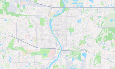 Obraz premium Elgin Illinois Map, Detailed Map of Elgin Illinois
