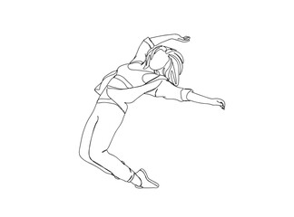 Hip Hop Dancer Single Line Drawing Ai, EPS, SVG, PNG, JPG zip file
