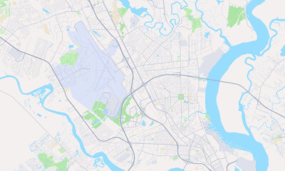 Fototapeta na wymiar North Charleston South Carolina Map, Detailed Map of North Charleston South Carolina