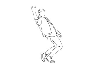 Hip Hop Dancer Single Line Drawing Ai, EPS, SVG, PNG, JPG zip file