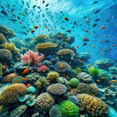 Naklejka na ściany i meble Coral Reef Underwater Background 3