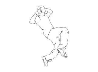 Hip Hop Dancer Single Line Drawing Ai, EPS, SVG, PNG, JPG zip file