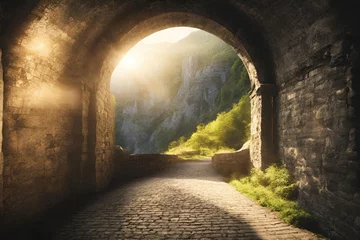 Gardinen tunnel in the forest © Sansern