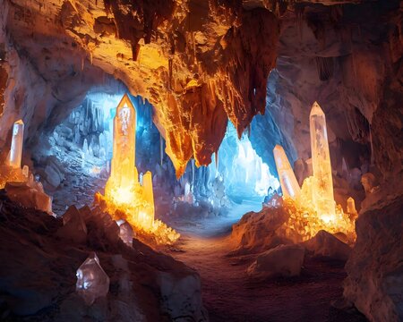 a cave filled with lots of cave like structures