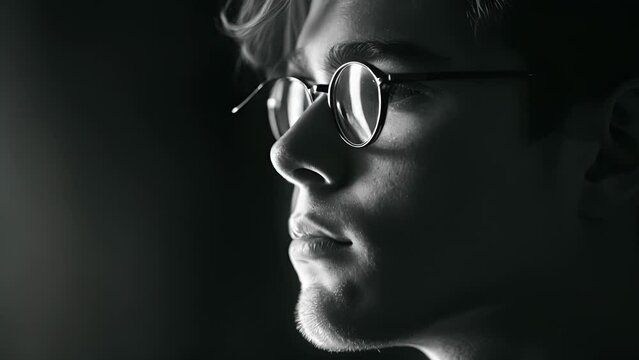 A musician with a fiercely loyal fanbase opens up about the dark side of fame and the pressure to always please their fans, Black and White Photo of a male Wearing Glasses