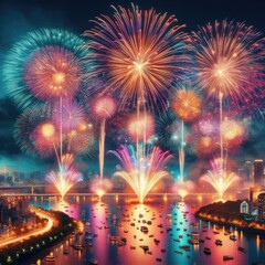 Fireworks Display Night Sky