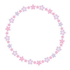 シンプルな桜の丸フレーム