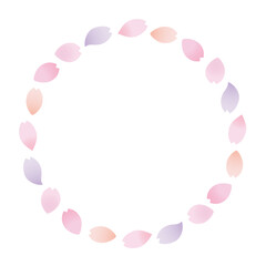 桜の花びらの丸フレーム