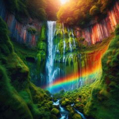 Rainbow Waterfall Natural Beauty 2