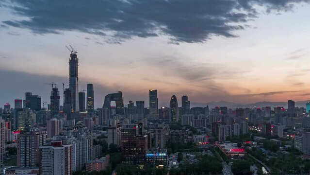 Time Lapse- Downtown Beijing, Day to Night _ Beijing, China (Day and Night Series)