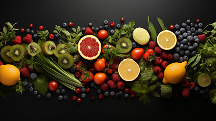 a picture of a pile of vegetables and fruits - Powered by Adobe