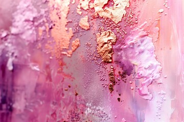 Abstract Pink and Gold Paint Texture Background for Creative Design