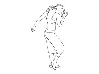 Hip Hop Dancer Single Line Drawing Ai, EPS, SVG, PNG, JPG zip file