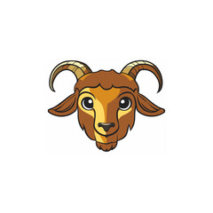 Funny goat head icon logo