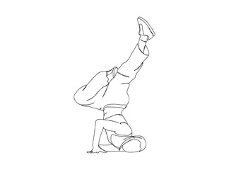Hip Hop Dancer Single Line Drawing Ai, EPS, SVG, PNG, JPG zip file