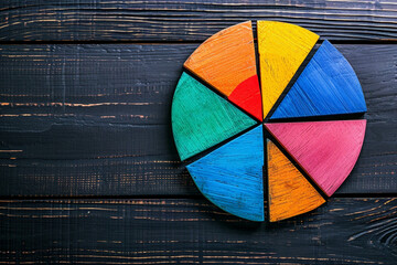 Colorful math fractions on the wooden background. interesting math for kids, for preschool, daytime. Education, back to school concept. Geometry and mathematics materials. AI Generated