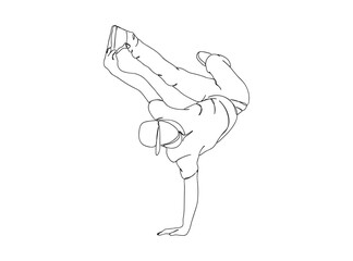 Hip Hop Dancer Single Line Drawing Ai, EPS, SVG, PNG, JPG zip file