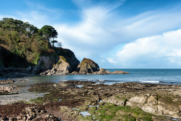 View of beautiful Lee Bay beach in Ilfracombe, Devon, UK
