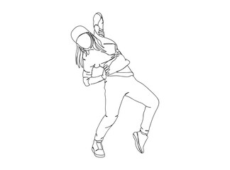 Obraz na płótnie Canvas Hip Hop Dancer Single Line Drawing Ai, EPS, SVG, PNG, JPG zip file