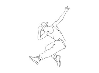 Hip Hop Dancer Single Line Drawing Ai, EPS, SVG, PNG, JPG zip file