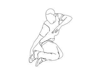 Hip Hop Dancer Single Line Drawing Ai, EPS, SVG, PNG, JPG zip file