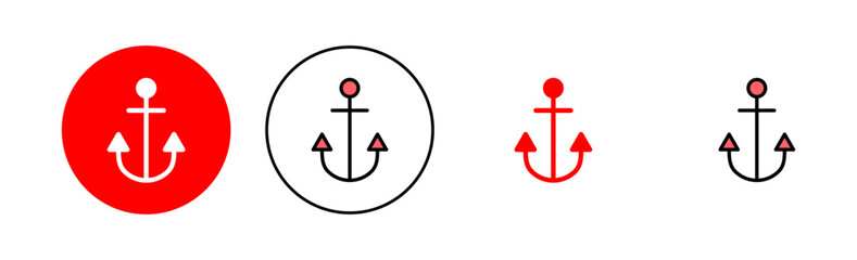 Anchor icon set illustration. Anchor sign and symbol. Anchor marine icon.