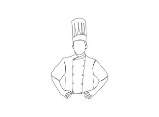 Chef Single Line Drawing Ai, EPS, SVG, PNG, JPG zip file