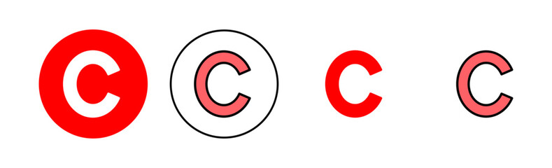 Copyright icon set illustration. copyright sign and symbol